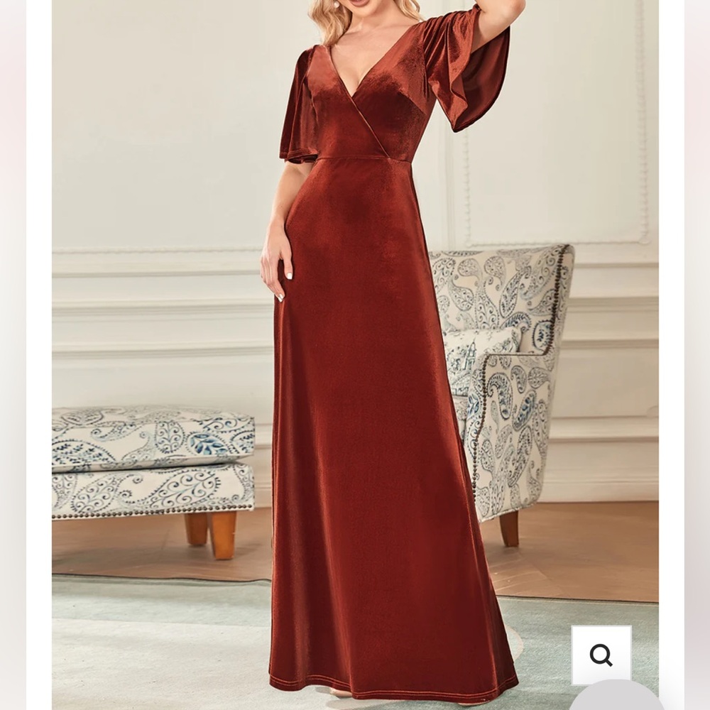 NWT EverPretty Elegant Double V Neck Maxi Dress size Medium